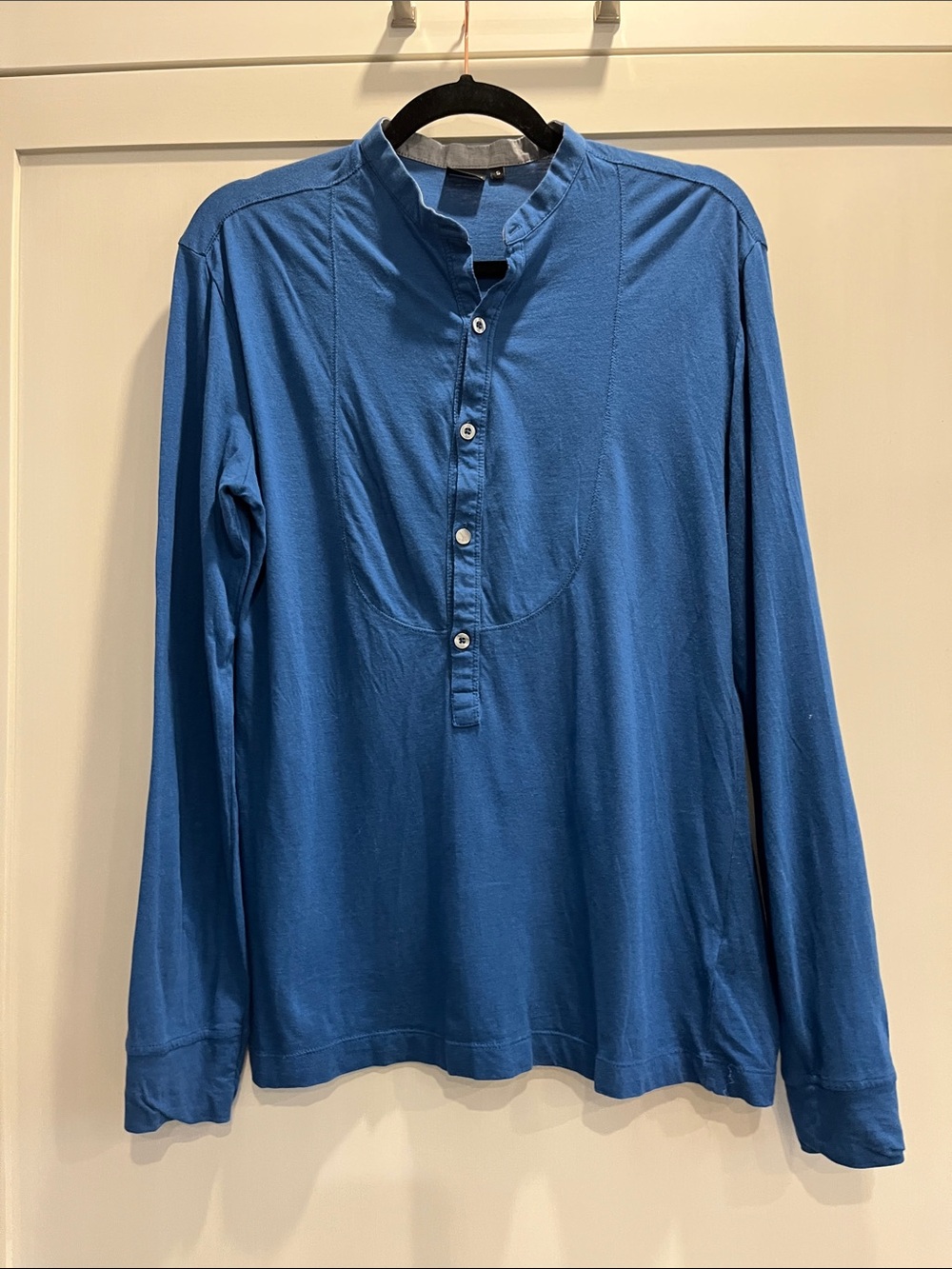 Paul Smith Blue Long-Sleeve Henley Shirt